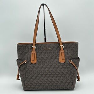 Michael Kors Dark Brown Large Voyager Tote
